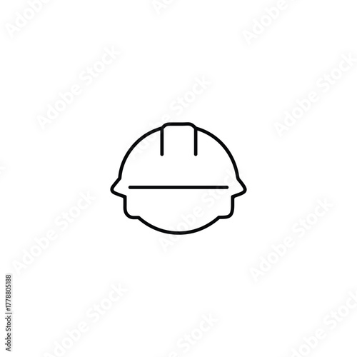 Helmet Vector Icon Safety Headgear Illustration