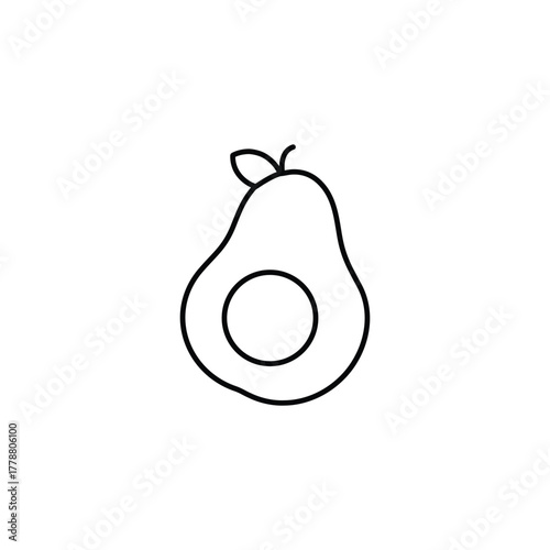 Avocado Vector Icon Healthy Food Fruit Illustration