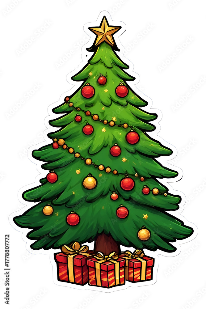 Fototapeta premium christmas tree isolated on white