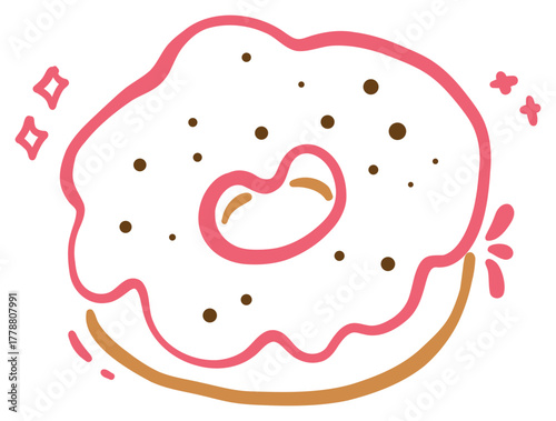 Pink Donut with Sprinkles Sticker