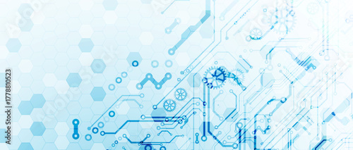 Technology abstract background. Hand drawn vector.