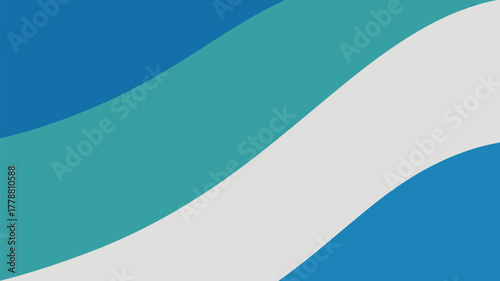 An abstract background with blue teal and white wavy stripes diagonally across the image surface area