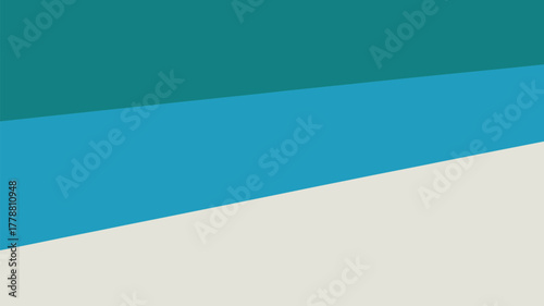 A simple background featuring three diagonal bands of teal blue and off white color blocks design