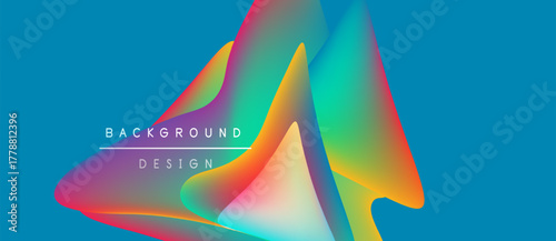 Abstract colorful waves form dynamic background. Vibrant hues blend, creating modern visual impact. Design elements suggest fluidity, energy.