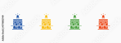 Emergency Room Icon Set Color Multiple Style Collection