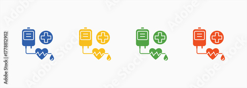 Blood Donor Icon Set Color Multiple Style Collection