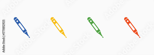 Thermometer Icon Set Color Multiple Style Collection