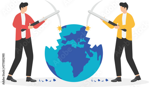 Difficulty of globe, vector illustrations
