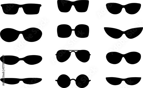 Sunglass silhouette, set of sunglass vector, sunglass vector design, sunglass silhouette art design