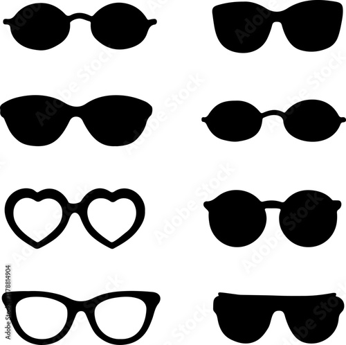 Sunglass silhouette, set of sunglass vector, sunglass vector design, sunglass silhouette art design
