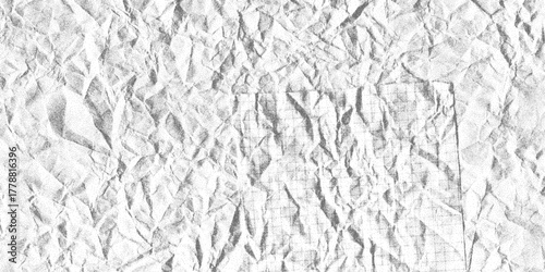 Stippled crumpled paper sheet grunge craft overlay texture with halftone gradient vector illustration. Old vintage crumpled stipple paper grunge punk overlay craft background