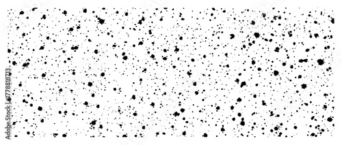 Abstract ink splatter pattern black and white paint splashes grunge speckled vector background