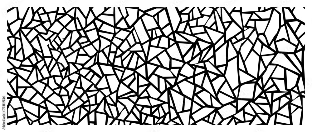 Obraz premium Irregular cracked mosaic pattern abstract polygonal shards like shattered glass seamless vector background