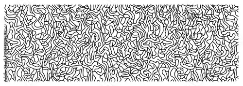 Abstract seamless pattern with tangled intricate lines vector background chaotic organic network texture