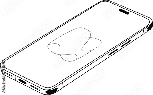 Hand-Drawn Smartphone Sketch, Mobile Device Design, Tech Smartphone Illustration, Digital Phone Drawing