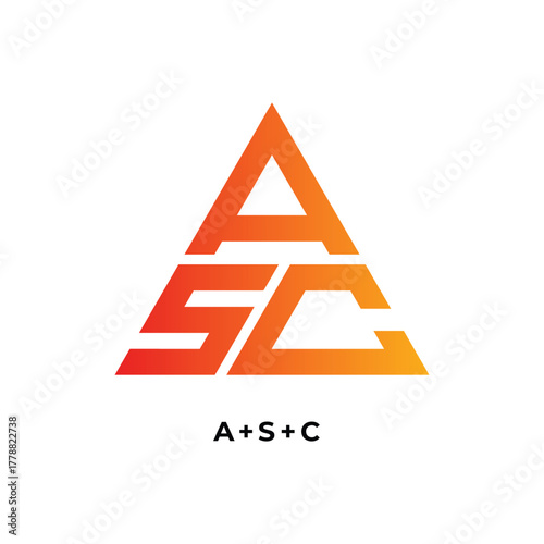 Geometric Monogram Logo Vector, ASC Initial Letter Branding Templates