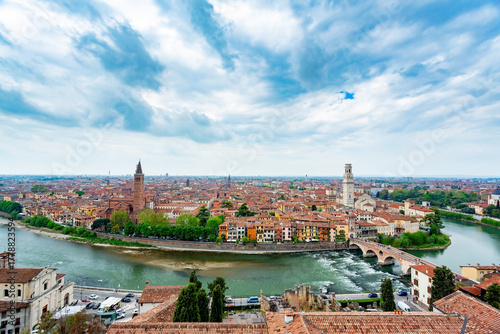 Verona, Italy. View over the old town	