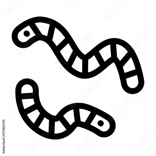 Worms Vector Line Icon Design