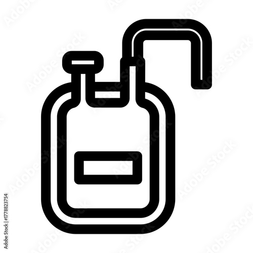 Blood Bag Vector Line Icon Design