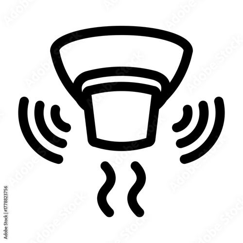 Smoke Dectector Vector Line Icon Design