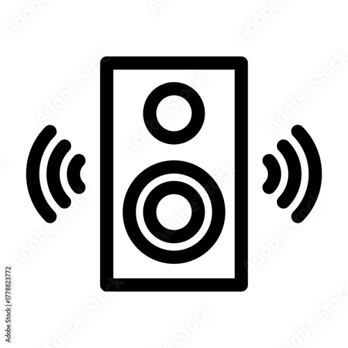 Sound System Vector Line Icon Design