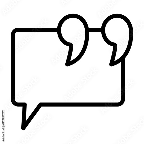 Quotation Vector Line Icon Design