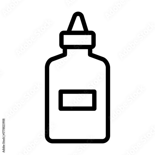 Glue Bottle Vector Line Icon Design
