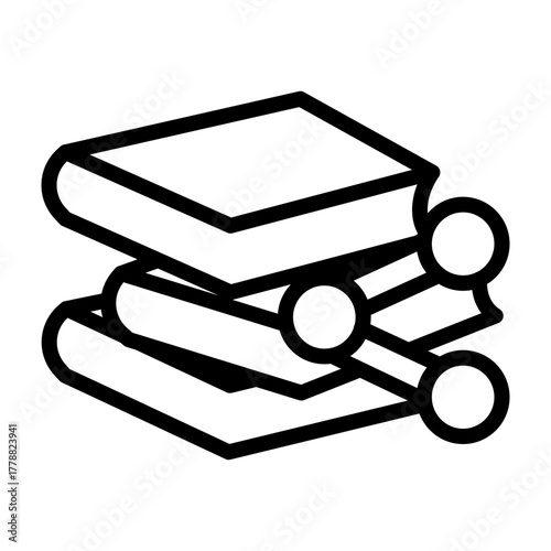 Knowledge Sharing Vector Line Icon Design