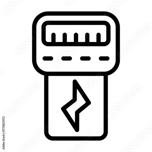 Electric Meter Vector Line Icon Design