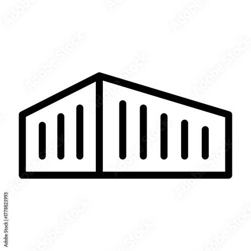Shipping Container Vector Line Icon Design