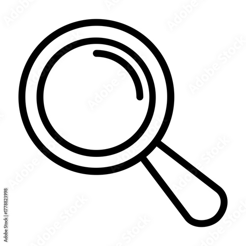 Magnifying Glass Vector Line Icon Design
