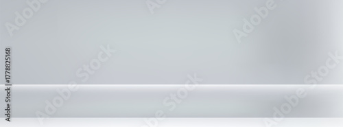 Wallpaper Mural White grey studio room. Limbo light background. Abstract 3d backdrop for product presentation. Minimal wall scene. Showcase, promotion display. Vector stage mockup illustration Torontodigital.ca