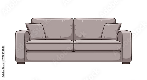 Modern Two-Seater Sofa Vector Illustration Isolated on White Background for Comfortable Home Interior Design and Living Room Furniture Graphic