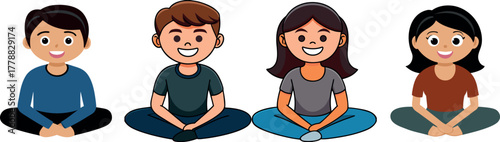 students studying cartoon, education concept vector, learning illustration art, classroom children clipart, schoolwork design, knowledge gain vector, academic development art, teamwork classroom desig