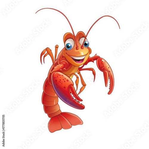 Cartoon illustration of a lobster