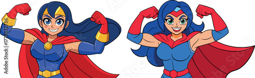  superhero woman illustration, powerful female vector, superhero girl cartoon, comic heroine design, strong woman artwork, confident female character, action cartoon female, heroic strength artwork, e