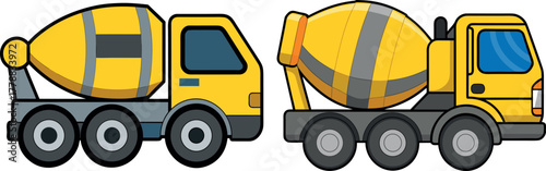 cement mixer truck illustration, construction vehicle vector, heavy machinery art, builder equipment clipart, industrial work design, road construction concept, engineering truck art, concrete machine