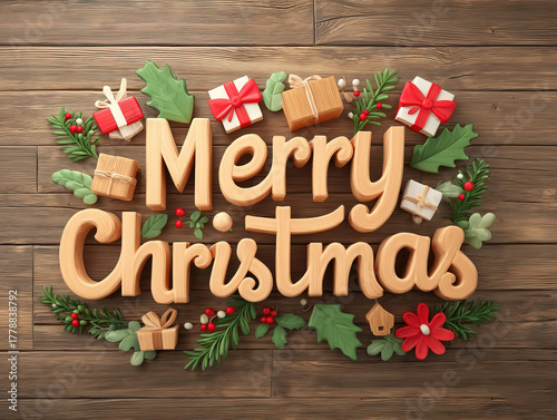 Merry Christmas 3d text