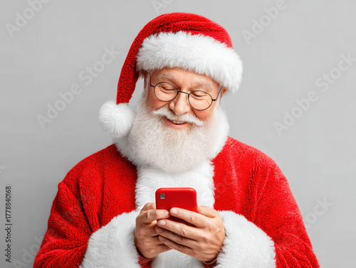 Santa using a smartphone