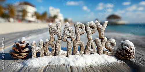 Snowy landscape with Happy ...