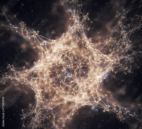 Abstract art made from microscopic plant fibers intertwining like cosmic threads