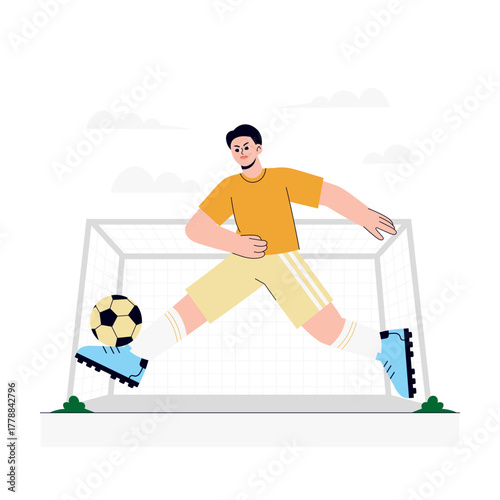 Boy playing soccer Illustration