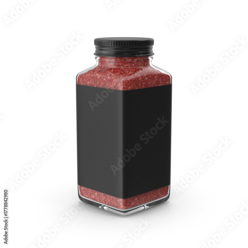 Red Spice Jar isolated on transparent background, PNG, 3D