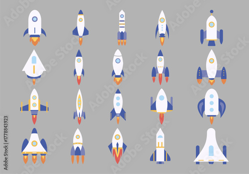 Flat Space Rockets Icon Element