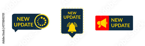New update notification, New update with bell, New update loading alert