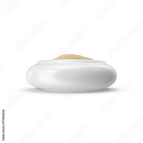Ground White Pepper spice isolated on transparent background. PNG, 3D