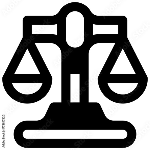 Objectivity. Outlined stroke vector icon with black-filled details.