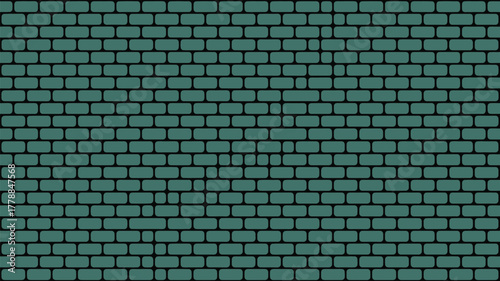 A seamless pattern of a green brick wall with dark grout creating a textured and uniform background
