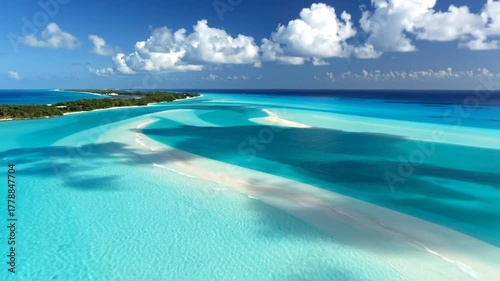 Aerial View of Stunning Turquoise Waters and Islands