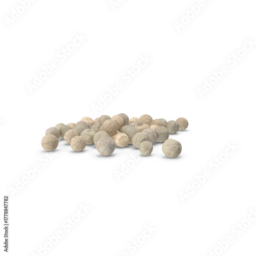 white peppercorn isolated on transparent background. PNG, 3D